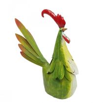 Decorazione da giardino Gallo Decorazione da tavolo in metallo Pasqua verde 24×6×22cm