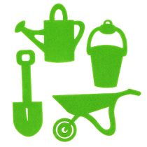 Prodotto Attrezzi da giardino in feltro verde 24 pz