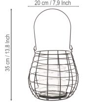 Prodotto Lanterna da giardino con portacandele in vetro, nera, Ø20cm, H18.5cm