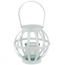 Prodotto Lanterna da giardino lanterna in vetro metallo da appendere bianco Ø18,5 cm