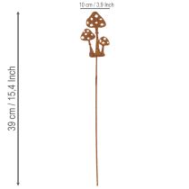 Prodotto Paletto da giardino in acciaio anticato, paletto decorativo per amanita muscaria, 10 cm, 6 pezzi