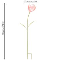 Prodotto Tutore da giardino con fiore decorativo tulipano per aiuole e bordure 94 cm