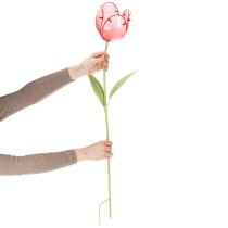 Prodotto Paletto da giardino in vetro a forma di tulipano - Bellissima decorazione per giardino e balcone, 94 cm