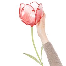 Prodotto Paletto da giardino in vetro a forma di tulipano - Bellissima decorazione per giardino e balcone, 94 cm