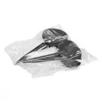 Prodotto Pali per letto Pali da giardino Cartelli in legno ovali neri H17,5 cm Confezione da 12