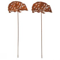 Prodotto Paletto da giardino Riccio Metallo Ruggine Autunno 15x8cm 4 Pz