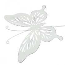 Paletti da giardino metallo farfalla bianco 14×12,5/52cm 2pz