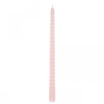 Candele attorcigliate Candele a spirale rosa Ø2.2cm H30cm 2pz