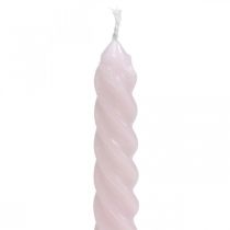 Candele attorcigliate Candele a spirale rosa Ø2.2cm H30cm 2pz