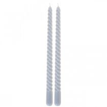 Prodotto Candele intrecciate candele coniche azzurre Ø2,2cm H30cm 2pz