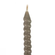 Prodotto Candele intrecciate candele a spirale grigio verde Ø1,4 cm H18 cm 4 pezzi