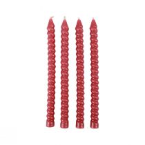 Prodotto Candele intrecciate candele a spirale rosa Ø1,4 cm H18 cm 4 pezzi