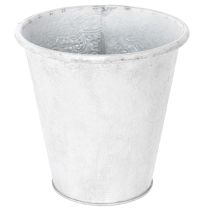 Prodotto Vaso ornamentale in metallo, colore bianco, Ø18,5 cm, H18 cm