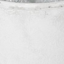 Prodotto Vaso ornamentale in metallo, colore bianco, Ø18,5 cm, H18 cm