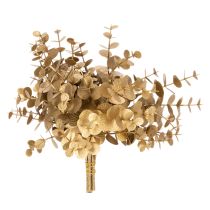 Prodotto Pianta di eucalipto artificiale, ramo decorativo color oro per decorazione da tavola, 24 cm