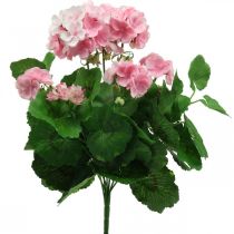 Fiore artificiale di geranio Cespuglio di geranio rosa artificiale 7 fiori H38cm
