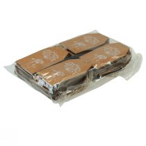 Prodotto Etichette regalo in carta fiori marroni 8×5 cm 24 pz