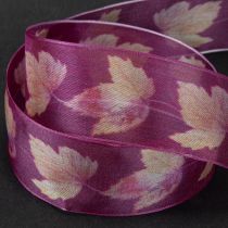 Prodotto Nastro regalo foglie d&#39;acero nastro viola autunno 40mm 15m