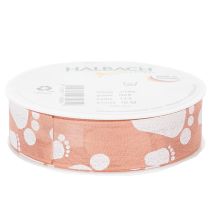 Prodotto Nastro regalo per piedini da neonato, decorazione per battesimo, nastro rosa, 25 mm, 16 m
