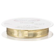 Prodotto Nastro regalo dorato con bordo in filo metallico, largo 15 mm, lungo 25 m.