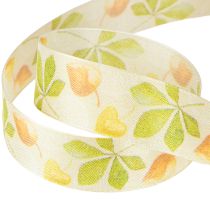 Prodotto Nastro regalo verde foglie autunnali nastro decorativo autunno 25mm 20m