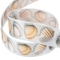 Prodotto Nastro regalo decorazione marittima conchiglie blu 25mm 15m
