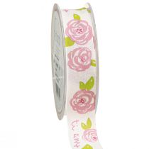 Prodotto Nastro regalo rose Nastro decorativo romantico “Ti amo” 25mm 20m