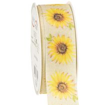 Prodotto Nastro regalo girasoli nastro giallo 40mm 15m