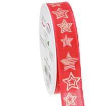 Prodotto Nastro regalo stelle nastro natalizio rosso oro 25mm 18m