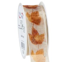 Prodotto Nastro regalo cimosa nastro foglie d&#39;acero autunnali 40mm 15m