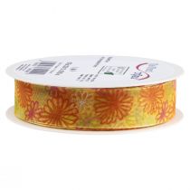 Prodotto Nastro regalo fiori nastro di organza giallo arancione 25 mm 18 m