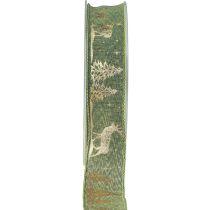 Prodotto Nastro regalo verde oro Nastro natalizio cervo 25mm 15m