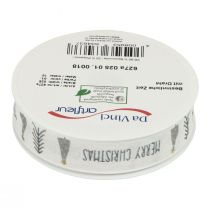 Prodotto Nastro regalo di Natale Merry Christmas Grigio 25mm 18m