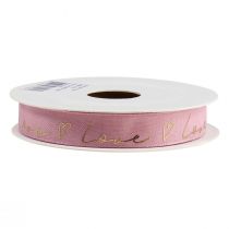Prodotto Nastro regalo con cuori nastro decorativo oro rosa 15 mm 15 m