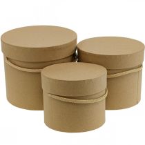 Prodotto Confezione regalo fioriera rotonda beige Ø12,5/14,5/16,5 cm set di 3