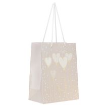 Prodotto Borsa regalo &quot;Just married&quot; con manici beige 18×10×23cm 2 pezzi