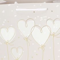 Prodotto Borsa regalo &quot;Just married&quot; con manici beige 18×10×23cm 2 pezzi