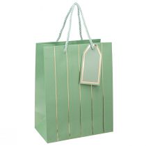 Prodotto Busta regalo verde chiaro righe dorate 18×10×23 cm 1 pz
