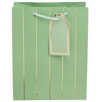 Prodotto Busta regalo verde chiaro righe dorate 18×10×23 cm 1 pz