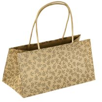 Prodotto Sacchetto regalo in carta naturale con foglie marroni 20×10×10cm 6 pezzi