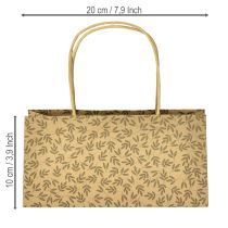 Prodotto Sacchetto regalo in carta naturale con foglie marroni 20×10×10cm 6 pezzi