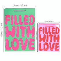 Prodotto Borsa regalo con manici Filled with Love A36/23cm Set da 2