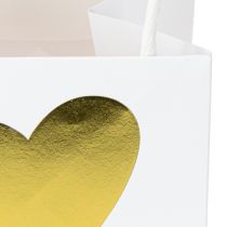 Prodotto Buste regalo con manici carta oro bianco cm 8,5×8,5×8 12 pz