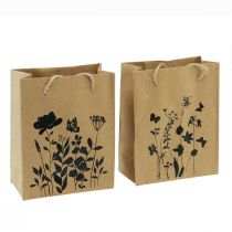 Prodotto Buste regalo con manici carta naturale nera 12×15 cm 6 pz