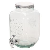 Prodotto Set dispenser in vetro con rubinetto e 4 bicchieri H25,5cm