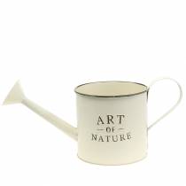 Prodotto Vaso da fiori/annaffiatoio vintage, zinco, crema, contenitore decorativo, Ø16,5 cm