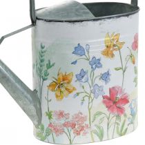 Annaffiatoio decorativo in metallo, brocca in metallo fiori vintage L35cm H31cm