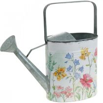 Annaffiatoio decorativo in metallo, brocca in metallo fiori vintage L35cm H31cm