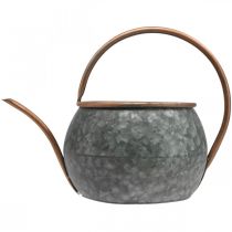 Prodotto Annaffiatoio decorativo in metallo, stile country vintage, decorazione da giardino, per piantare, rame argentato, L41cm Ø26cm H30cm