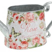 Prodotto Brocca decorativa nostalgica, brocca in metallo, fioriera con rose H15,5 cm L28,5 cm